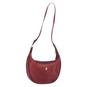 Authentic CARTIER Must Line Shoulder Bag Leather Bordeaux Gold